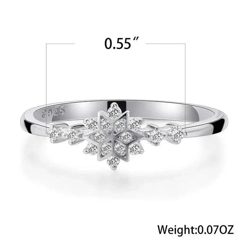 Fashion Luxury 925 Sterling Silver Snowflake Ring  - 2021 Trending Fashion Jewelry for women Wedding Band Ring Promise Love Engagement Rings