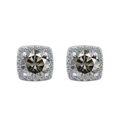 Moissanite Stud Earrings 925 Sterling Silver Round Cut Classic Women's Jewelry