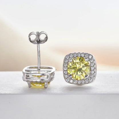 Moissanite Stud Earrings 925 Sterling Silver Round Cut Classic Women's Jewelry